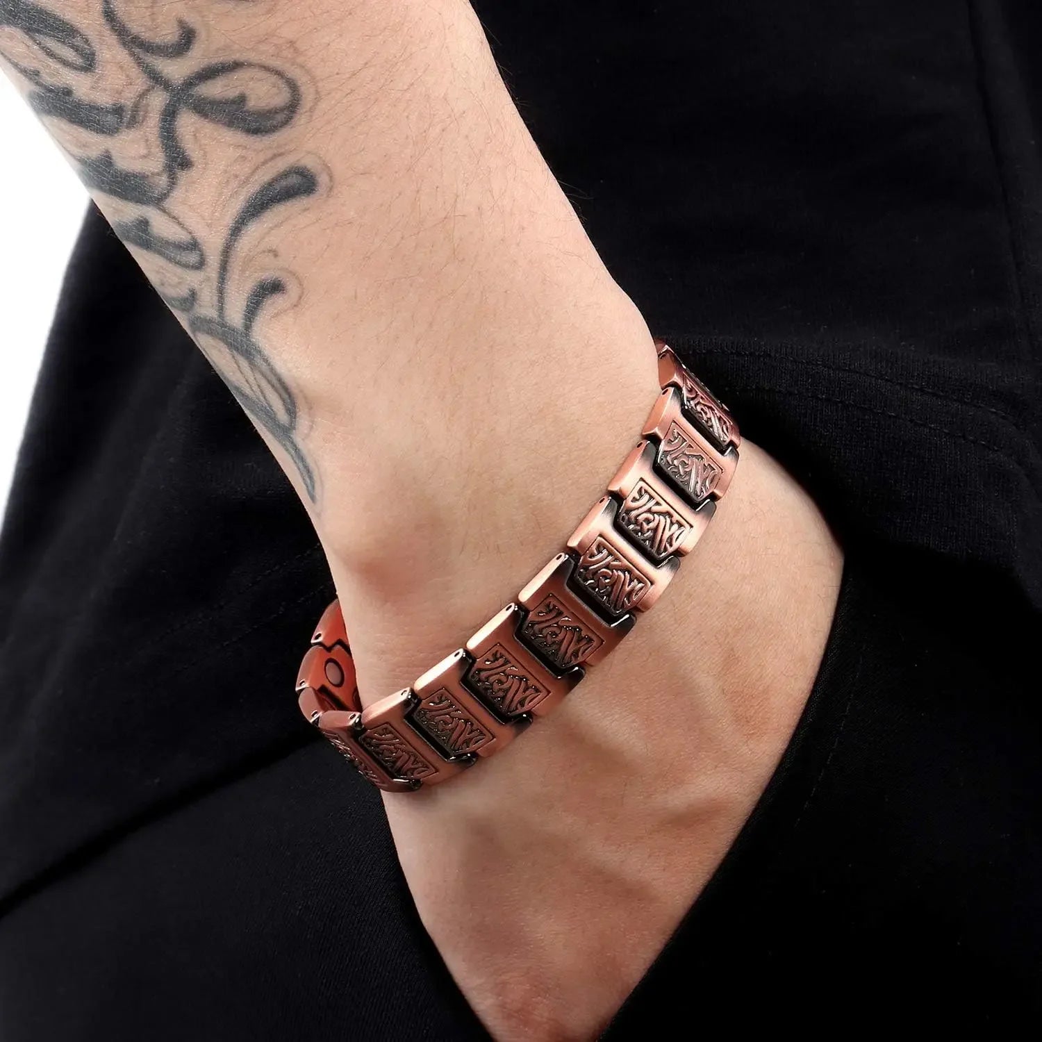Lerato Balance® Men’s Four Leaf Magnetic Copper Bracelet — Strength in Every Link (Men)