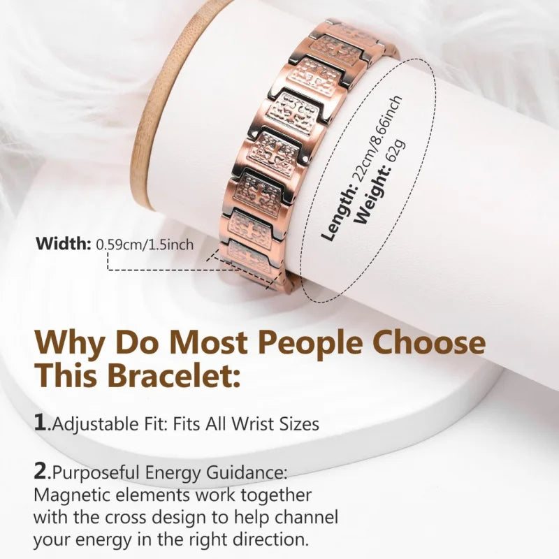 Lerato Balance® Men’s Four Leaf Magnetic Copper Bracelet — Strength in Every Link (Men)