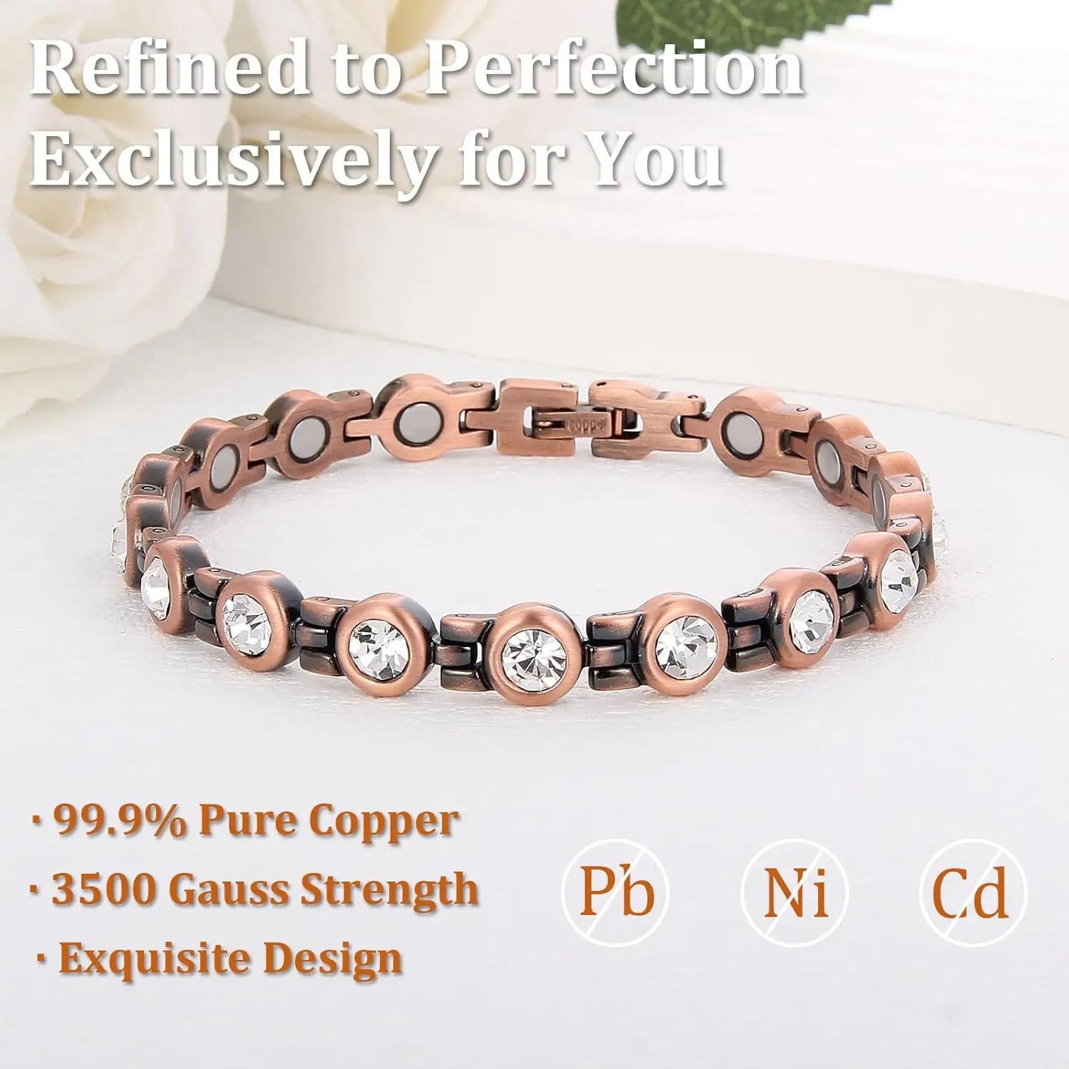 Lerato Balance™ Crystal Copper Magnetic Bracelet (UNISEX)