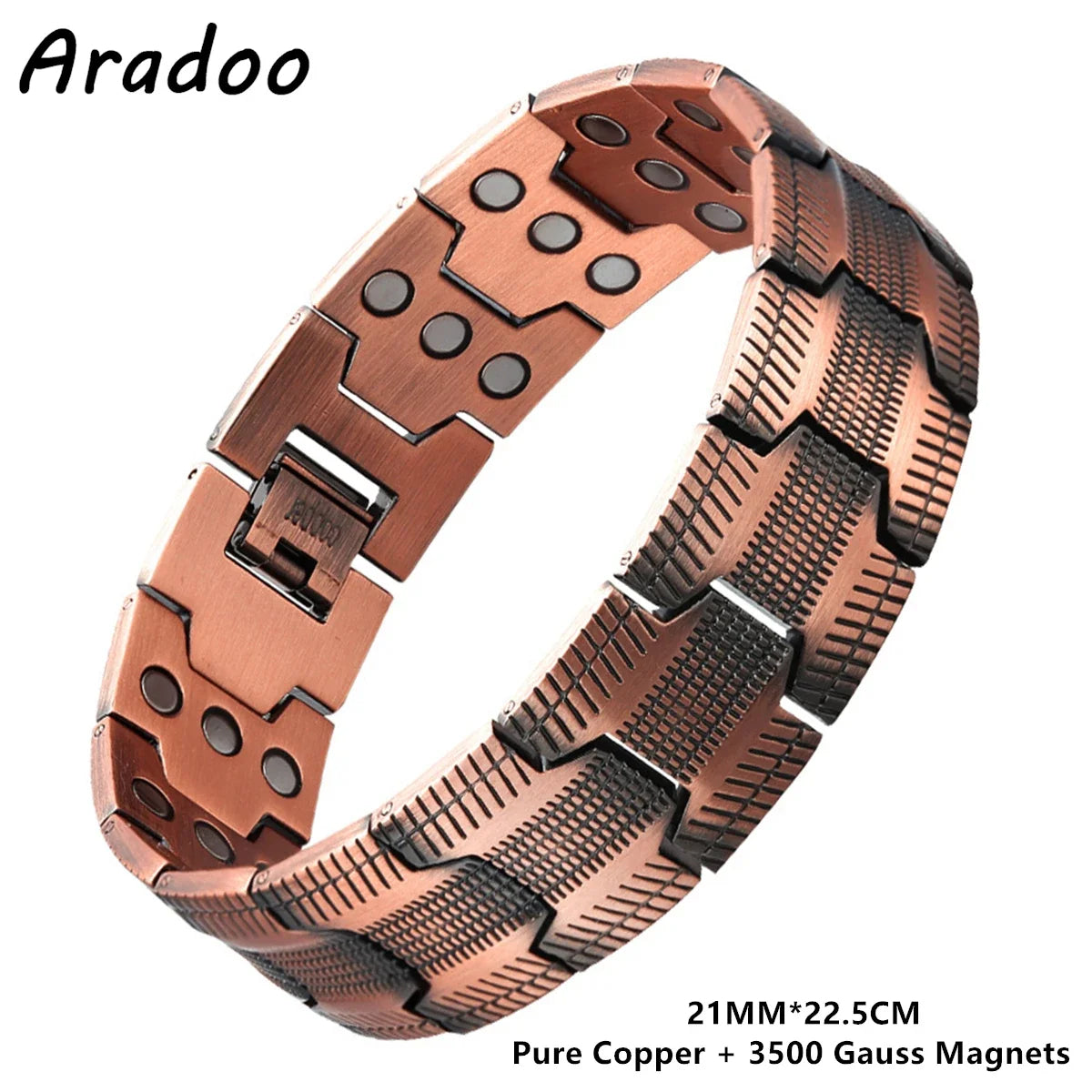 Lerato Balance® Men’s Four Leaf Magnetic Copper Bracelet — Strength in Every Link (Men)