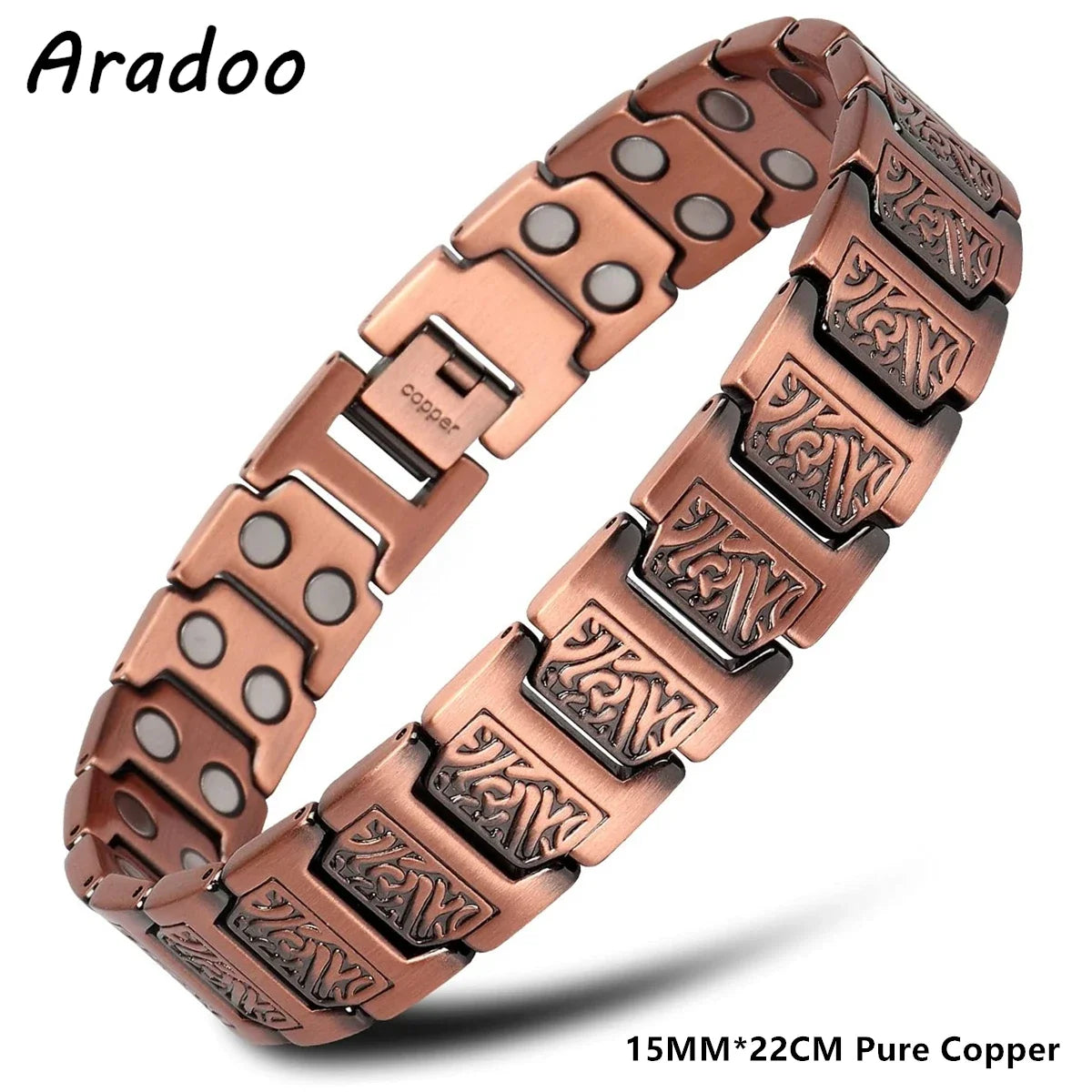 Lerato Balance® Men’s Four Leaf Magnetic Copper Bracelet — Strength in Every Link (Men)