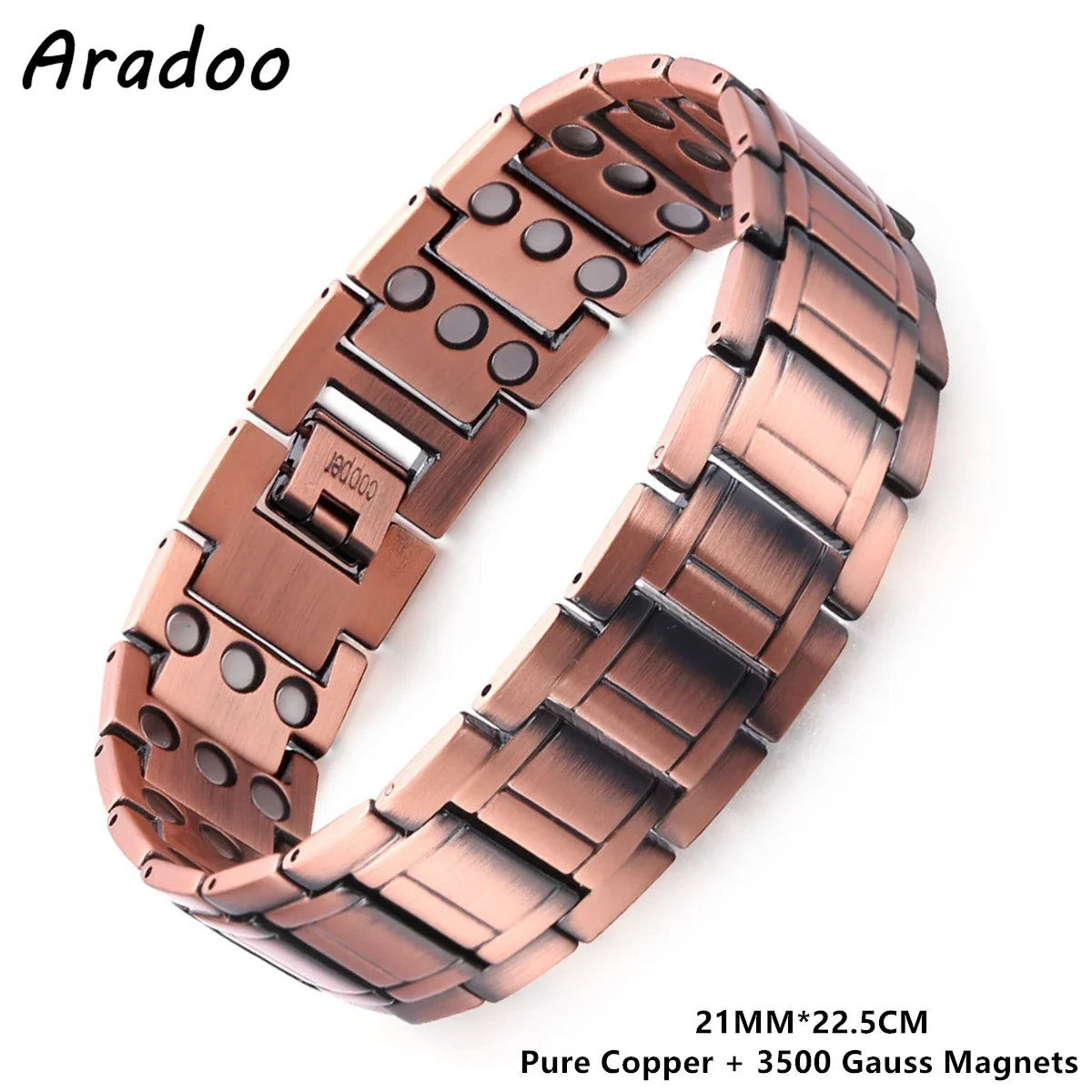 Lerato Balance® Men’s Four Leaf Magnetic Copper Bracelet — Strength in Every Link (Men)